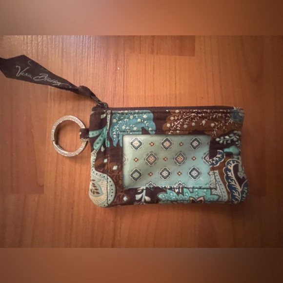 Vera Bradley Handbags - Vera Bradley ID zippered key chain brown/blue print
